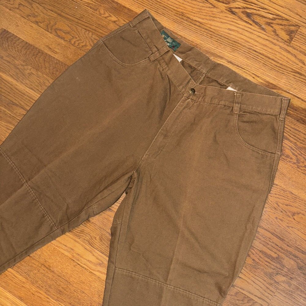 VTG Orvis Mens 40 X 30 Dark Brown Canvas Straight Leg Outdoor Hunting‎ Gorp Work